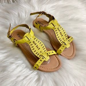 Brand New Yellow Green Perforated Sandals